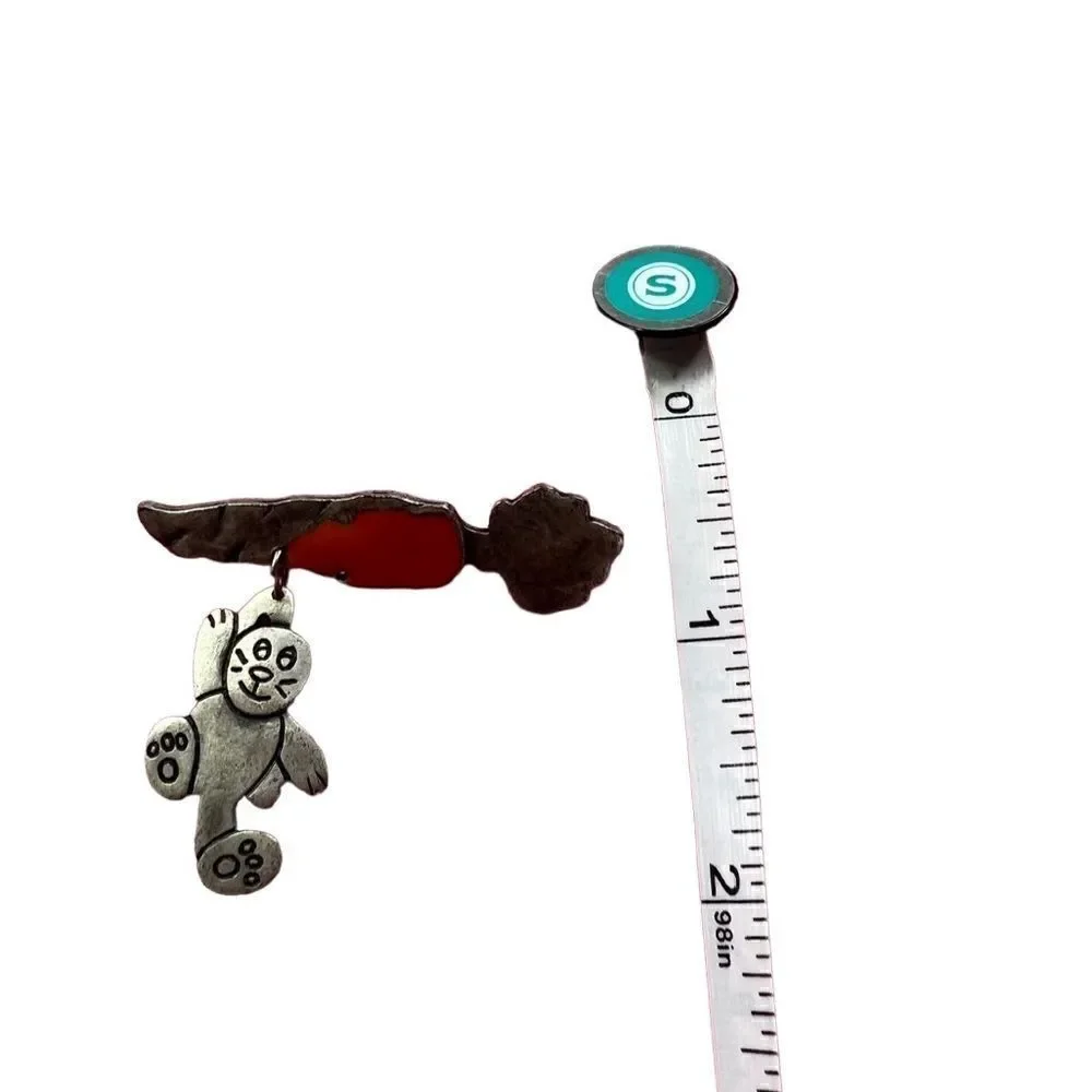 Rabbit Hanging From A Carrot Brooch